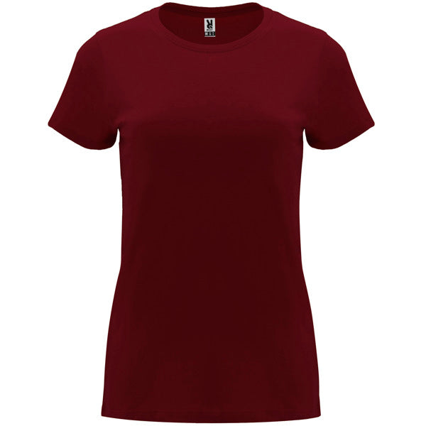 Camiseta manga corta CAPRI en color granate, personalización a medida en Gráficas Hugo
