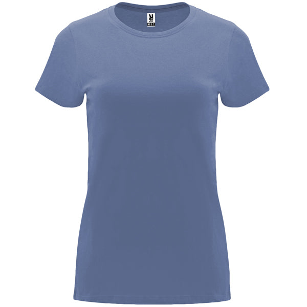 Camiseta manga corta CAPRI personalizable online — azul denim, taller en Madrid