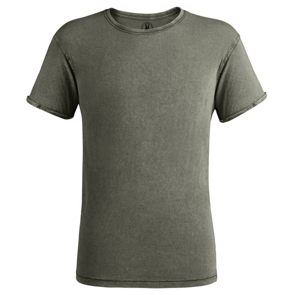 Camiseta manga corta HUSKY en color verde militar oscuro, personalización a medida en Gráficas Hugo