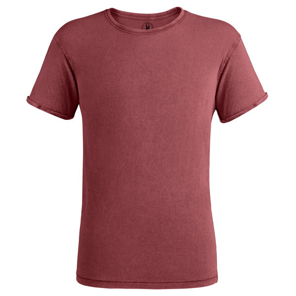 Camiseta manga corta HUSKY en color granate — estampación y bordado de tu diseño
