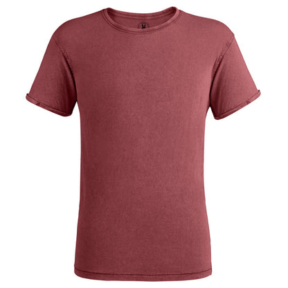 Camiseta manga corta HUSKY en color granate — estampación y bordado de tu diseño