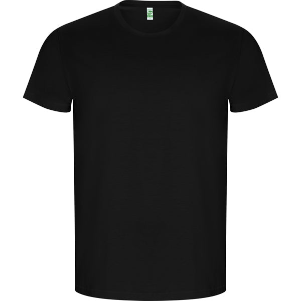 Camiseta manga corta GOLDEN en color negro para personalizar con tu logo, nombre o foto