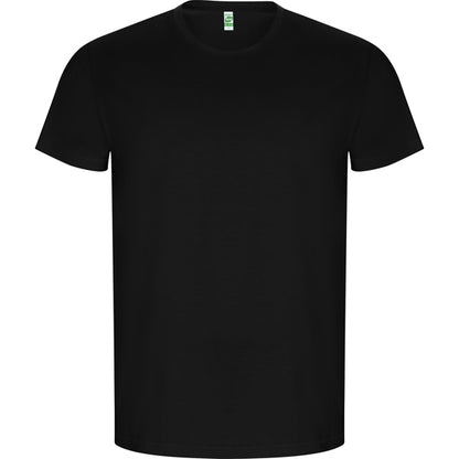 Camiseta manga corta GOLDEN en color negro para personalizar con tu logo, nombre o foto