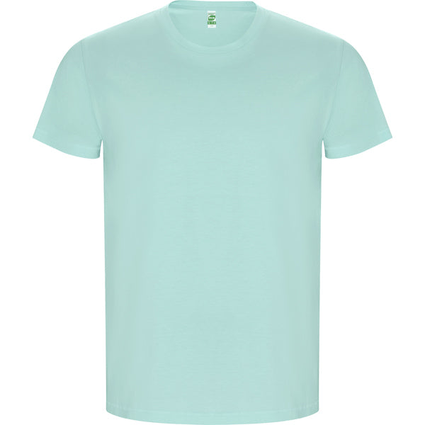 Camiseta manga corta GOLDEN personalizable online — verde menta, taller en Madrid
