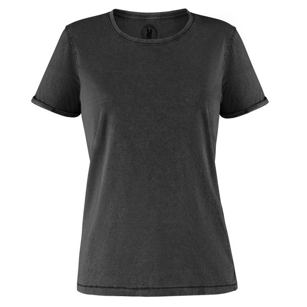 Camiseta manga corta HUSKY WOMAN en color negro, personalización a medida en Crea41