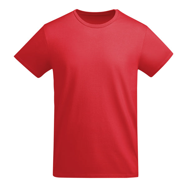 Camiseta manga corta BREDA en color rojo para personalizar con tu logo, nombre o foto