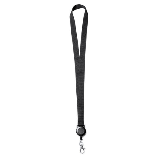 Lanyards SUMBA en color negro, personalización a medida en Gráficas Hugo