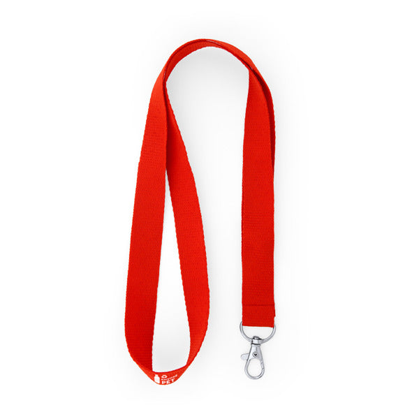 Lanyards ECOHOST personalizable online — rojo, taller en Madrid