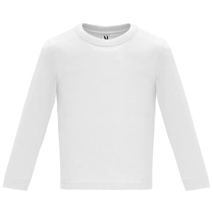 Camiseta manga larga BABY L/S en color blanco — estampación y bordado de tu diseño