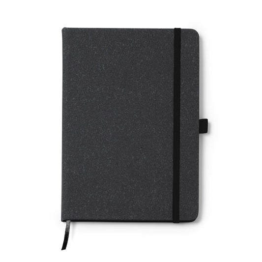 Libretas KORUM en color negro para personalizar con tu logo, nombre o foto