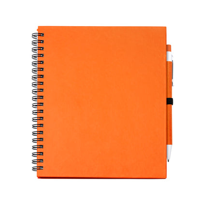 Libretas LEYNAX en color naranja, personalización a medida en Gráficas Hugo