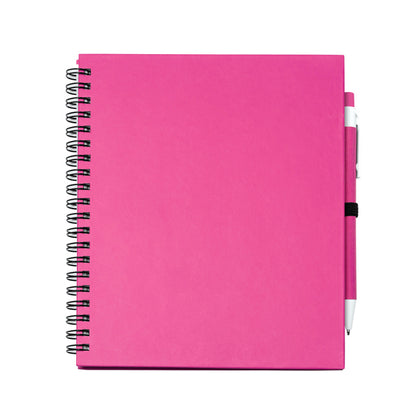 Libretas LEYNAX en color fucsia — impresión personalizada de tu logo