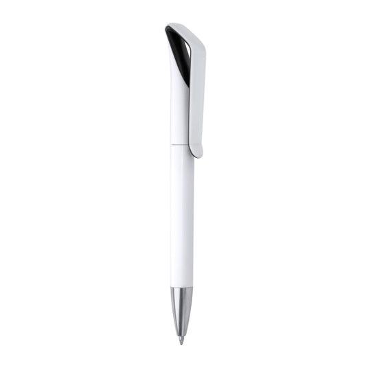 Bolígrafo IRATI en color negro/blanco para personalizar con tu logo, nombre o foto