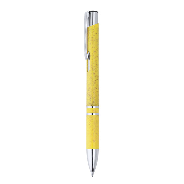 Bolígrafo HAYEDO en color amarillo para personalizar con tu logo, nombre o foto