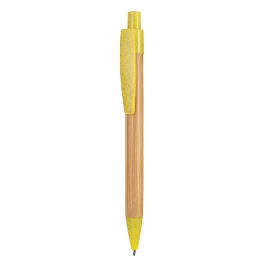 Bolígrafo STOA en color amarillo/crudo para personalizar con tu logo, nombre o foto