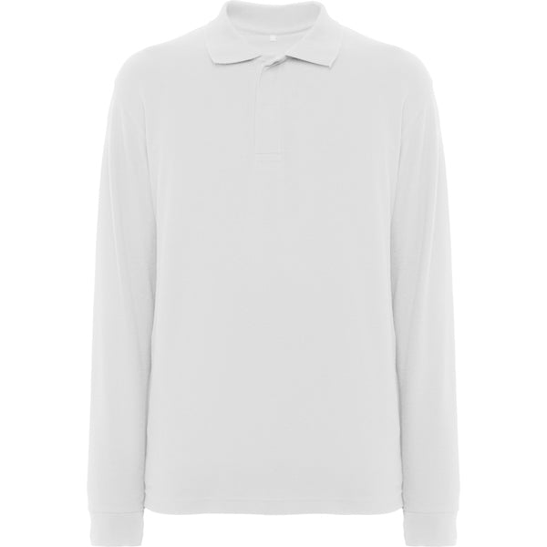 Polo manga larga ROVER L/S en color blanco para personalizar con tu logo, nombre o foto