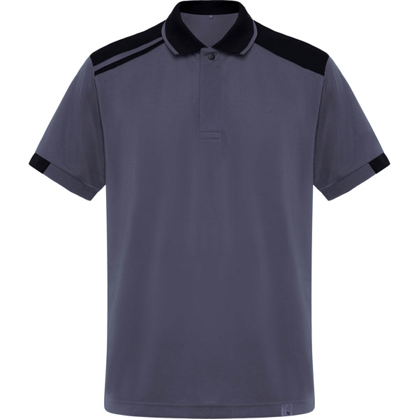 Polo manga corta SAMURAI personalizable online — plomo/negro, taller en Madrid