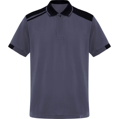 Polo manga corta SAMURAI personalizable online — plomo/negro, taller en Madrid