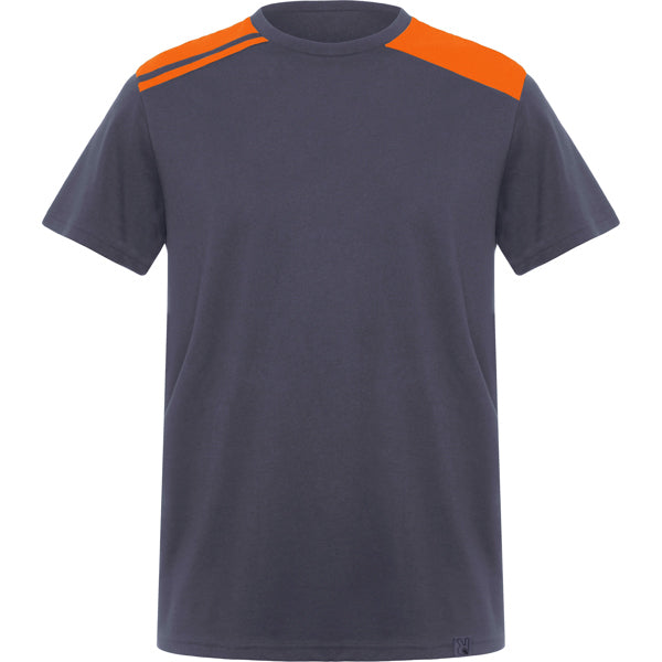 Camiseta EXPEDITION en color plomo/naranja, personalización a medida en Gráficas Hugo