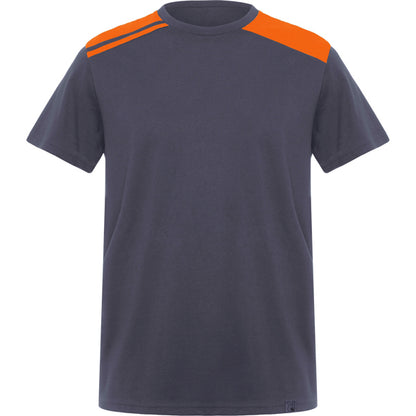 Camiseta EXPEDITION en color plomo/naranja, personalización a medida en Gráficas Hugo