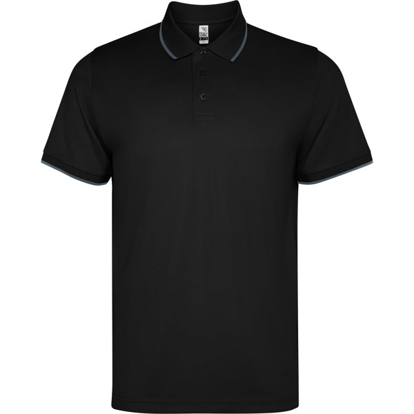 Polo manga corta SIAN personalizable online — negro, taller en Madrid
