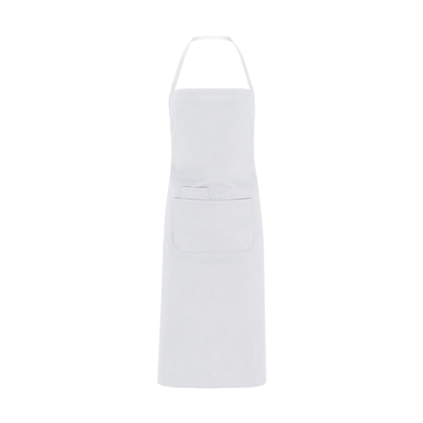 Delantal DUCASSE en color blanco para personalizar con tu logo, nombre o foto