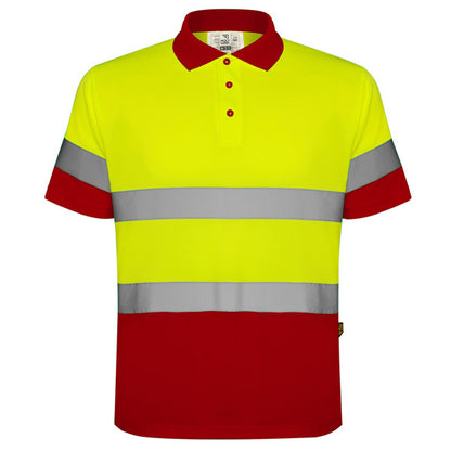Alta Visibilidad POLARIS en color rojo laboral/amarillo flúor, personalización a medida en Crea41