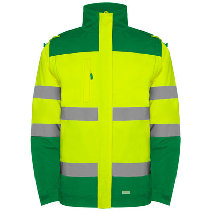 Alta Visibilidad EPSYLON en color verde jardín/amarillo flúor — estampación y bordado de tu diseño