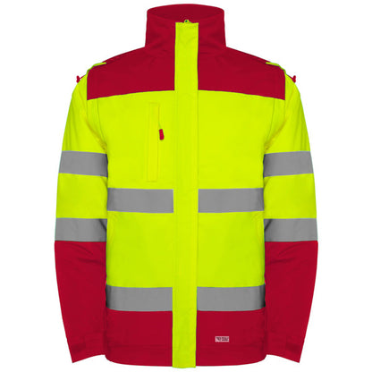 Alta Visibilidad EPSYLON en color rojo laboral/amarillo flúor, personalización a medida en Crea41
