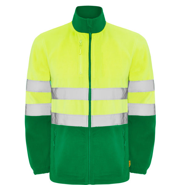 Alta Visibilidad ALTAIR en color verde jardín/amarillo flúor — estampación y bordado de tu diseño