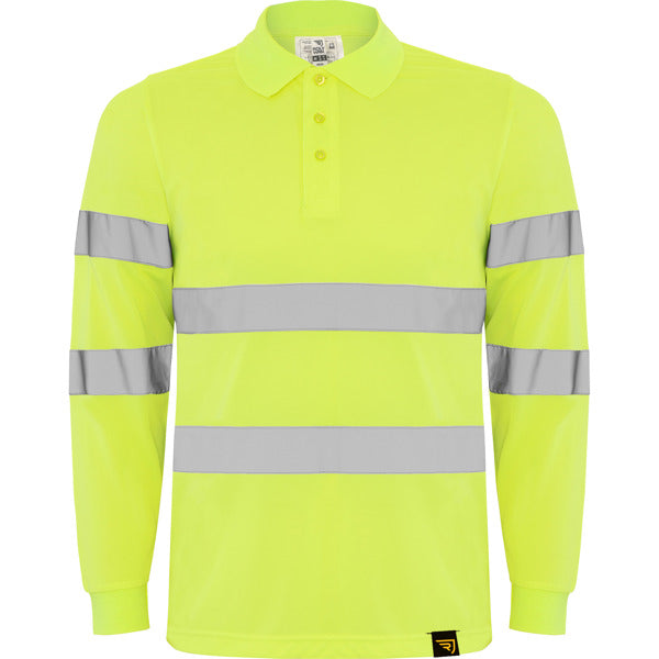 Alta Visibilidad POLARIS L/S en color amarillo fluor — estampación y bordado de tu diseño