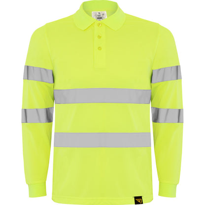 Alta Visibilidad POLARIS L/S en color amarillo fluor — estampación y bordado de tu diseño
