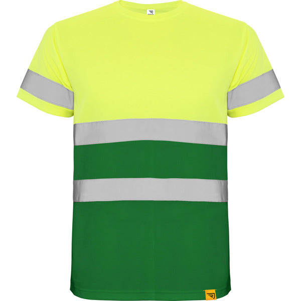 Alta Visibilidad DELTA en color verde jardín/amarillo flúor — estampación y bordado de tu diseño