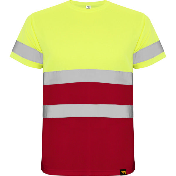 Alta Visibilidad DELTA en color rojo laboral/amarillo flúor, personalización a medida en Crea41