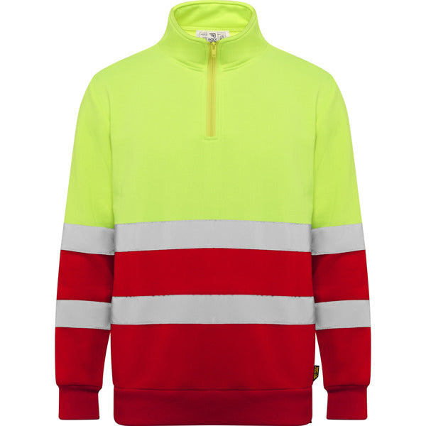 Alta Visibilidad SPICA en color rojo laboral/amarillo flúor para personalizar con tu logo, nombre o foto