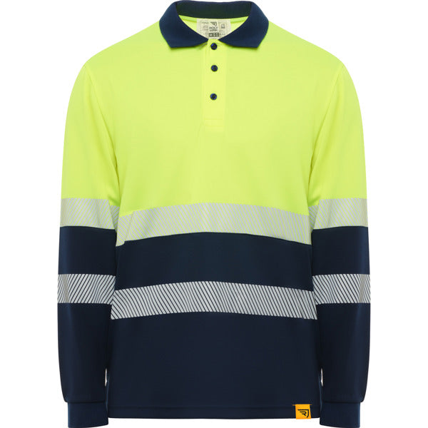 Alta Visibilidad VEGA LS en color marino/amarillo fluor — estampación y bordado de tu diseño