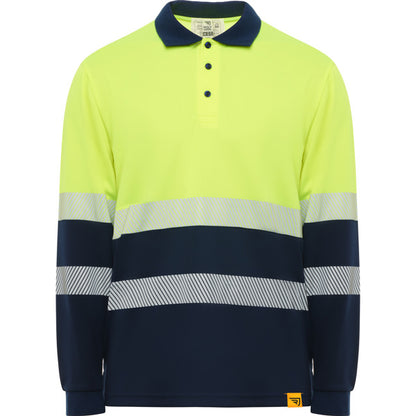 Alta Visibilidad VEGA LS en color marino/amarillo fluor — estampación y bordado de tu diseño