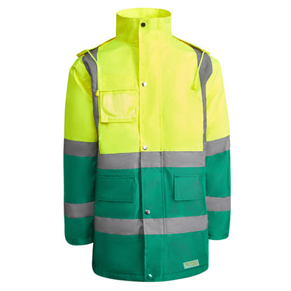 Alta Visibilidad MERAK en color verde jardín/amarillo flúor, personalización a medida en Crea41