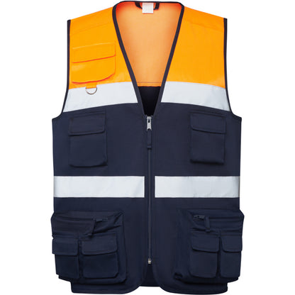 Alta Visibilidad BETA en color marino/naranja fluor para personalizar con tu logo, nombre o foto
